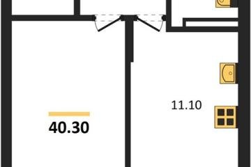 Фото №1: 1-комнатная квартира 40 м² - Берёзовый, мкр. жилой комплекс Нова Вита, ул. имени А.Н. Лодыгина, 6лит11