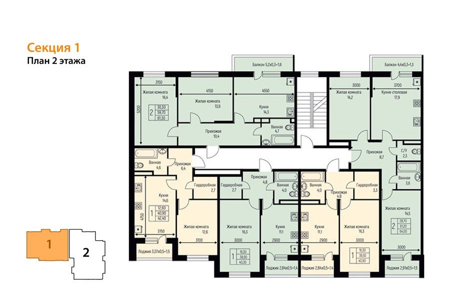 Фото №8: 2-комнатная квартира 64 м² - Берёзовый, Прикубанский внутригородской округ, Прогресс, жилой комплекс Прогресс, мкр. жилой комплекс Нова Вита, ул. имени А.Н. Лодыгина, 6лит11