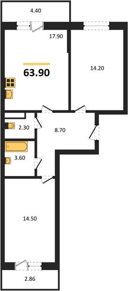 Фото №1: 2-комнатная квартира 63 м² - Берёзовый, Прикубанский внутригородской округ, Прогресс, жилой комплекс Прогресс, мкр. жилой комплекс Нова Вита, ул. имени А.Н. Лодыгина, 6лит8