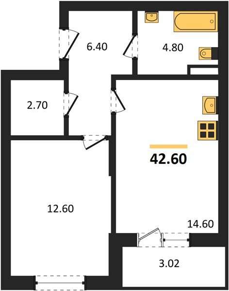Фото №1: 1-комнатная квартира 42 м² - Берёзовый, Прикубанский внутригородской округ, Прогресс, жилой комплекс Прогресс, мкр. жилой комплекс Нова Вита, ул. имени А.Н. Лодыгина, 6лит8