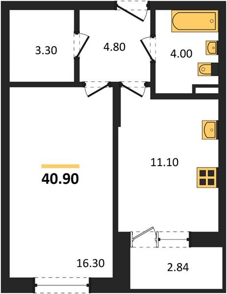 Фото №1: 1-комнатная квартира 40 м² - Берёзовый, Прикубанский внутригородской округ, Прогресс, жилой комплекс Прогресс, мкр. жилой комплекс Нова Вита, ул. имени А.Н. Лодыгина, 6лит12