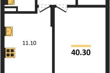Фото №1: 1-комнатная квартира 40 м² - Берёзовый, мкр. жилой комплекс Нова Вита, ул. имени А.Н. Лодыгина, 6лит12