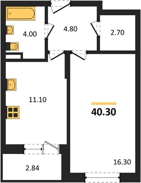 Фото №1: 1-комнатная квартира 40 м² - Берёзовый, Прикубанский внутригородской округ, Прогресс, жилой комплекс Прогресс, мкр. жилой комплекс Нова Вита, ул. имени А.Н. Лодыгина, 6лит12