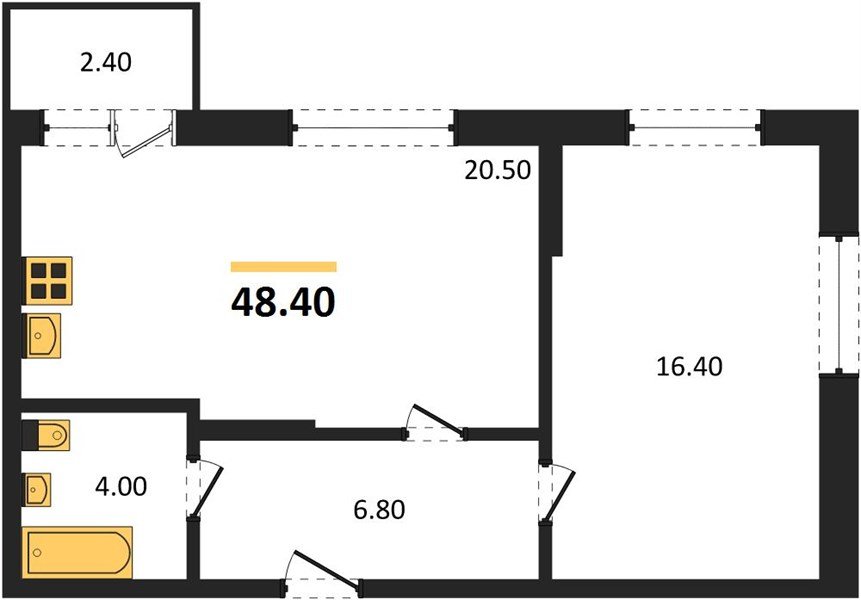 Фото №1: 1-комнатная квартира 48 м² - Берёзовый, Прикубанский внутригородской округ, Прогресс, жилой комплекс Прогресс, мкр. жилой комплекс Нова Вита, ул. имени А.Н. Лодыгина, 6лит8