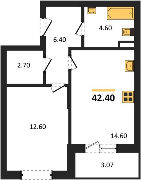 Фото №1: 1-комнатная квартира 42 м² - Берёзовый, Прикубанский внутригородской округ, Прогресс, жилой комплекс Прогресс, мкр. жилой комплекс Нова Вита, ул. имени А.Н. Лодыгина, 6лит12