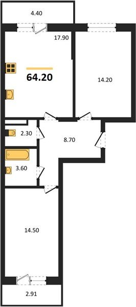 Фото №1: 2-комнатная квартира 64 м² - Берёзовый, Прикубанский внутригородской округ, Прогресс, жилой комплекс Прогресс, мкр. жилой комплекс Нова Вита, ул. имени А.Н. Лодыгина, 6лит12