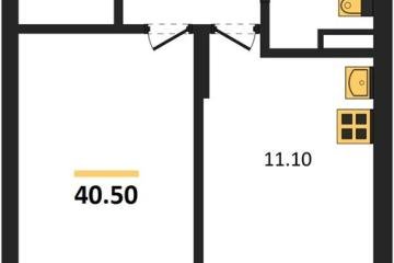 Фото №1: 1-комнатная квартира 40 м² - Берёзовый, мкр. жилой комплекс Нова Вита, ул. имени А.Н. Лодыгина, 6лит8