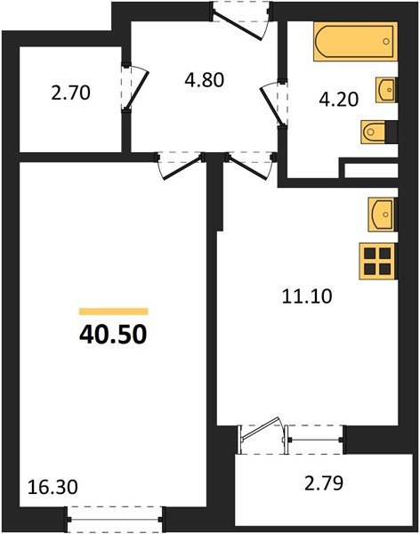 Фото №1: 1-комнатная квартира 40 м² - Берёзовый, Прикубанский внутригородской округ, Прогресс, жилой комплекс Прогресс, мкр. жилой комплекс Нова Вита, ул. имени А.Н. Лодыгина, 6лит8
