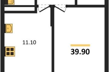 Фото №1: 1-комнатная квартира 39 м² - Берёзовый, мкр. жилой комплекс Нова Вита, ул. имени А.Н. Лодыгина, 6лит12