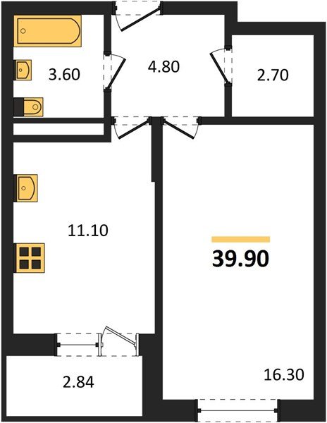 Фото №1: 1-комнатная квартира 39 м² - Берёзовый, Прикубанский внутригородской округ, Прогресс, жилой комплекс Прогресс, мкр. жилой комплекс Нова Вита, ул. имени А.Н. Лодыгина, 6лит12
