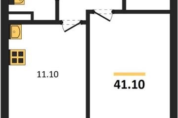 Фото №1: 1-комнатная квартира 41 м² - Берёзовый, мкр. жилой комплекс Нова Вита, ул. имени А.Н. Лодыгина, 6лит8