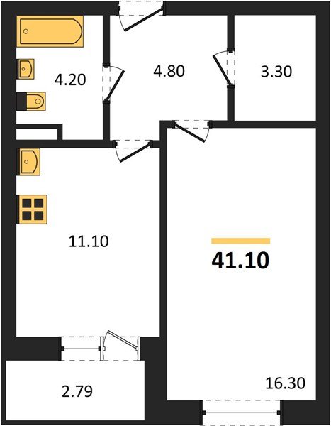 Фото №1: 1-комнатная квартира 41 м² - Берёзовый, Прикубанский внутригородской округ, Прогресс, жилой комплекс Прогресс, мкр. жилой комплекс Нова Вита, ул. имени А.Н. Лодыгина, 6лит8