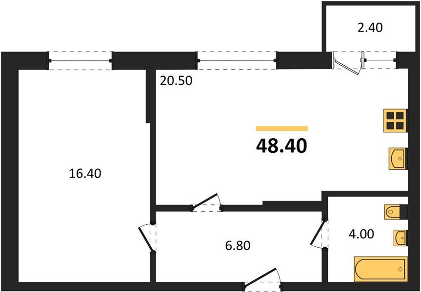 Фото №1: 1-комнатная квартира 48 м² - Берёзовый, Прикубанский внутригородской округ, Прогресс, жилой комплекс Прогресс, мкр. жилой комплекс Нова Вита, ул. имени А.Н. Лодыгина, 6лит8
