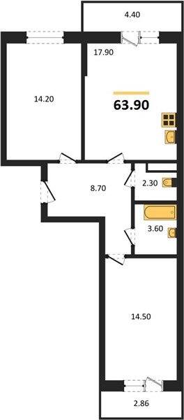 Фото №1: 2-комнатная квартира 63 м² - Берёзовый, Прикубанский внутригородской округ, Прогресс, жилой комплекс Прогресс, мкр. жилой комплекс Нова Вита, ул. имени А.Н. Лодыгина, 6лит8
