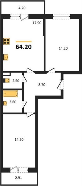 Фото №1: 2-комнатная квартира 64 м² - Берёзовый, Прикубанский внутригородской округ, Прогресс, жилой комплекс Прогресс, мкр. жилой комплекс Нова Вита, ул. имени А.Н. Лодыгина, 6лит12