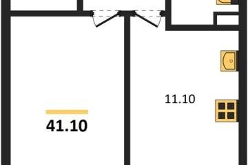 Фото №1: 1-комнатная квартира 41 м² - Берёзовый, мкр. жилой комплекс Нова Вита, ул. имени А.Н. Лодыгина, 6лит12