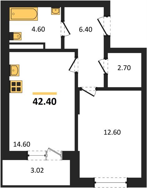 Фото №1: 1-комнатная квартира 42 м² - Берёзовый, Прикубанский внутригородской округ, Прогресс, жилой комплекс Прогресс, мкр. жилой комплекс Нова Вита, ул. имени А.Н. Лодыгина, 6лит8