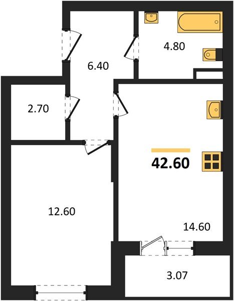 Фото №1: 1-комнатная квартира 42 м² - Берёзовый, Прикубанский внутригородской округ, Прогресс, жилой комплекс Прогресс, мкр. жилой комплекс Нова Вита, ул. имени А.Н. Лодыгина, 6лит12