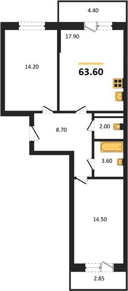 Фото №1: 2-комнатная квартира 63 м² - Берёзовый, Прикубанский внутригородской округ, Прогресс, жилой комплекс Прогресс, мкр. жилой комплекс Нова Вита, ул. имени А.Н. Лодыгина, 6лит8