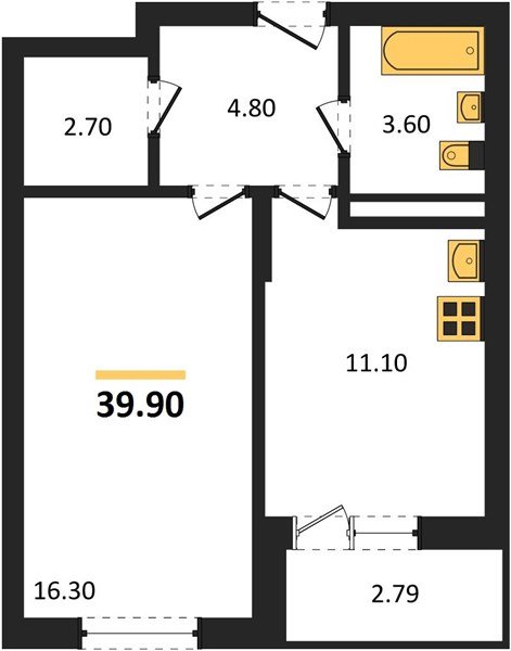 Фото №1: 1-комнатная квартира 39 м² - Берёзовый, Прикубанский внутригородской округ, Прогресс, жилой комплекс Прогресс, мкр. жилой комплекс Нова Вита, ул. имени А.Н. Лодыгина, 6лит8