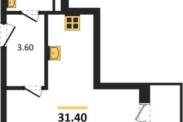 Фото №1: Студия 31 м² - Берёзовый, мкр. жилой комплекс Нова Вита, ул. имени А.Н. Лодыгина, 6лит12