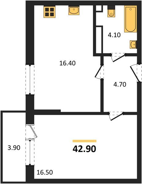 Фото №1: 1-комнатная квартира 42 м² - Берёзовый, Прикубанский внутригородской округ, Прогресс, жилой комплекс Прогресс, мкр. жилой комплекс Нова Вита, ул. имени А.Н. Лодыгина, 6лит11