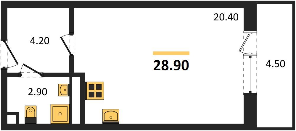 Фото №1: Студия 28 м² - Берёзовый, Прикубанский внутригородской округ, Прогресс, жилой комплекс Прогресс, мкр. жилой комплекс Нова Вита, ул. имени А.Н. Лодыгина, 6лит11