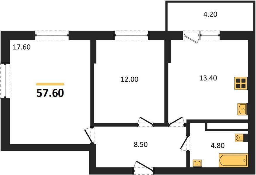 Фото №1: 2-комнатная квартира 57 м² - Берёзовый, Прикубанский внутригородской округ, Прогресс, жилой комплекс Прогресс, мкр. жилой комплекс Нова Вита, ул. имени А.Н. Лодыгина, 6лит12
