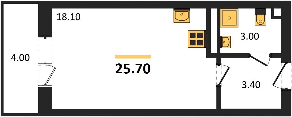 Фото №1: Студия 25 м² - Берёзовый, Прикубанский внутригородской округ, Прогресс, жилой комплекс Прогресс, мкр. жилой комплекс Нова Вита, ул. имени А.Н. Лодыгина, 6лит12