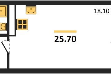 Фото №1: Студия 25 м² - Берёзовый, мкр. жилой комплекс Нова Вита, ул. имени А.Н. Лодыгина, 6лит11