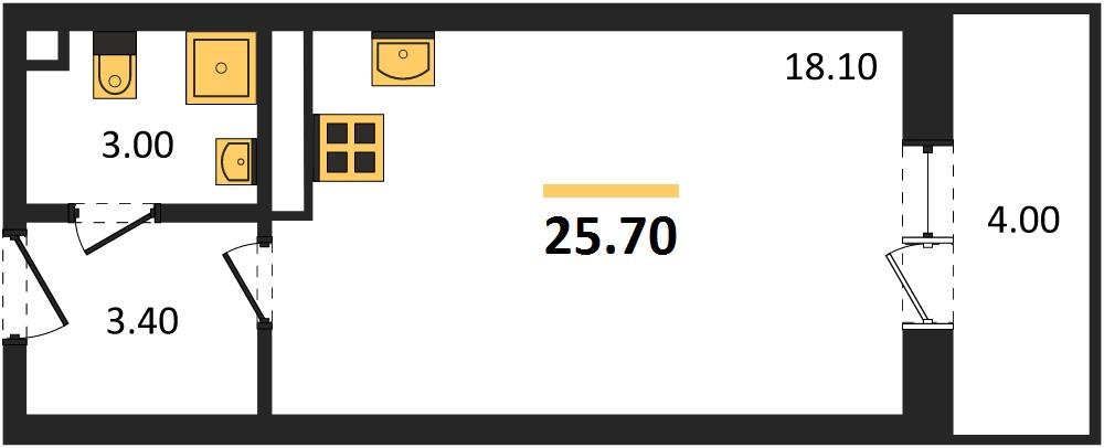 Фото №1: Студия 25 м² - Берёзовый, Прикубанский внутригородской округ, Прогресс, жилой комплекс Прогресс, мкр. жилой комплекс Нова Вита, ул. имени А.Н. Лодыгина, 6лит11