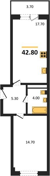 Фото №1: 1-комнатная квартира 42 м² - Берёзовый, Прикубанский внутригородской округ, Прогресс, жилой комплекс Прогресс, мкр. жилой комплекс Нова Вита, ул. имени А.Н. Лодыгина, 6лит12