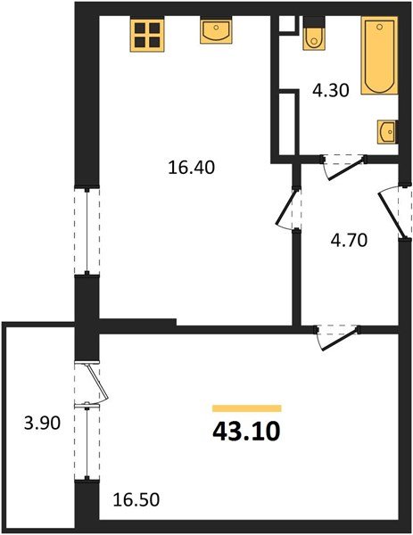 Фото №1: 1-комнатная квартира 43 м² - Берёзовый, Прикубанский внутригородской округ, Прогресс, жилой комплекс Прогресс, мкр. жилой комплекс Нова Вита, ул. имени А.Н. Лодыгина, 6лит11