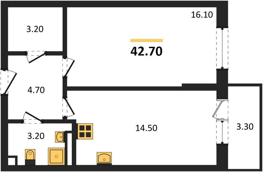 Фото №1: 1-комнатная квартира 42 м² - Берёзовый, Прикубанский внутригородской округ, Прогресс, жилой комплекс Прогресс, мкр. жилой комплекс Нова Вита, ул. имени А.Н. Лодыгина, 6лит11