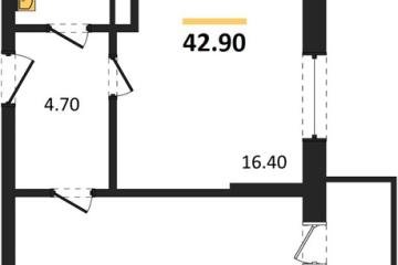 Фото №1: 1-комнатная квартира 42 м² - Берёзовый, мкр. жилой комплекс Нова Вита, ул. имени А.Н. Лодыгина, 6лит12