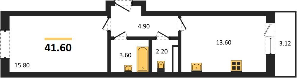 Фото №1: 1-комнатная квартира 41 м² - Берёзовый, Прикубанский внутригородской округ, Прогресс, жилой комплекс Прогресс, мкр. жилой комплекс Нова Вита, ул. имени А.Н. Лодыгина, 6лит11