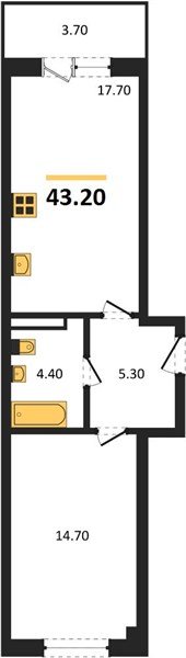 Фото №1: 1-комнатная квартира 43 м² - Берёзовый, Прикубанский внутригородской округ, Прогресс, жилой комплекс Прогресс, мкр. жилой комплекс Нова Вита, ул. имени А.Н. Лодыгина, 6лит11