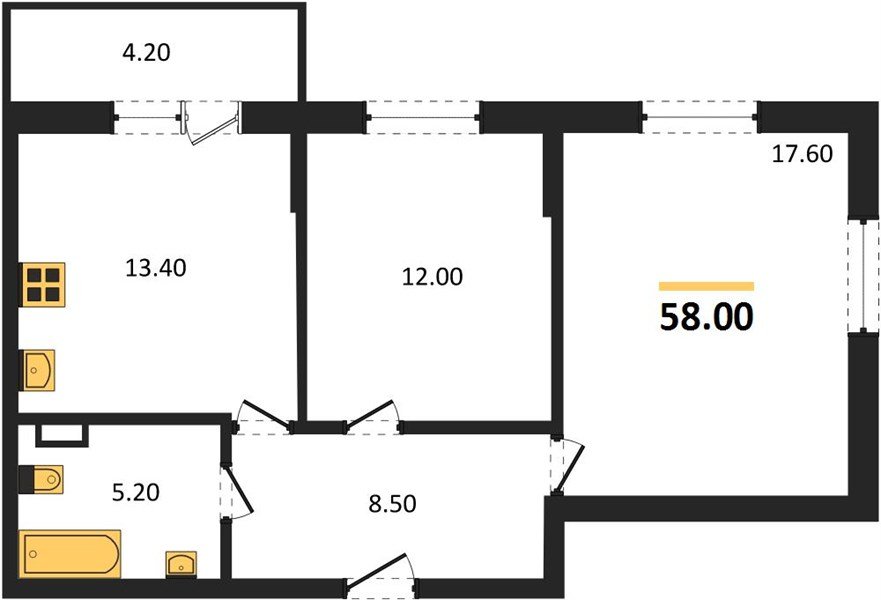 Фото №1: 2-комнатная квартира 58 м² - Берёзовый, Прикубанский внутригородской округ, Прогресс, жилой комплекс Прогресс, мкр. жилой комплекс Нова Вита, ул. имени А.Н. Лодыгина, 6лит11