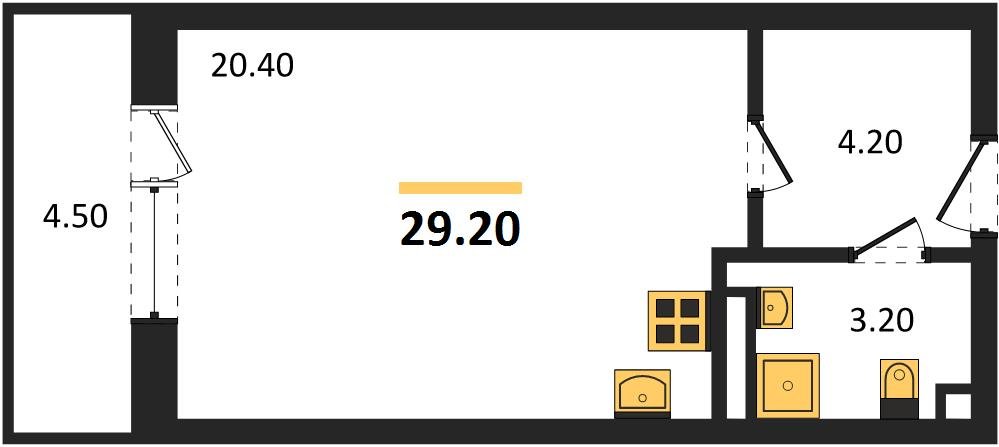 Фото №1: Студия 29 м² - Берёзовый, Прикубанский внутригородской округ, Прогресс, жилой комплекс Прогресс, мкр. жилой комплекс Нова Вита, ул. имени А.Н. Лодыгина, 6лит12