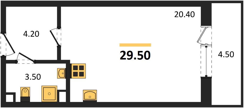 Фото №1: Студия 29 м² - Берёзовый, Прикубанский внутригородской округ, Прогресс, жилой комплекс Прогресс, мкр. жилой комплекс Нова Вита, ул. имени А.Н. Лодыгина, 6лит11