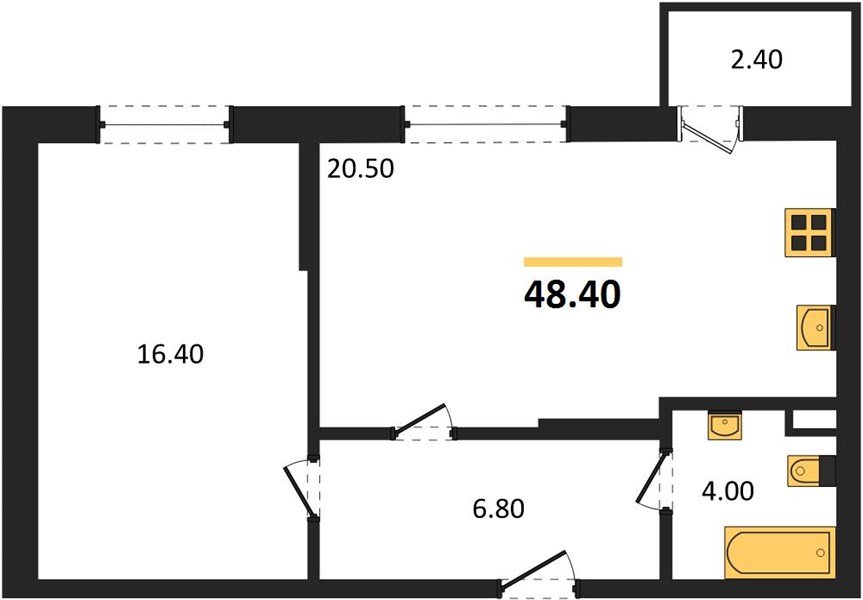 Фото №1: 1-комнатная квартира 48 м² - Берёзовый, Прикубанский внутригородской округ, Прогресс, жилой комплекс Прогресс, мкр. жилой комплекс Нова Вита, ул. имени А.Н. Лодыгина, 6лит11