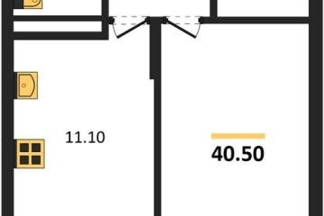 Фото №1: 1-комнатная квартира 40 м² - Берёзовый, мкр. жилой комплекс Нова Вита, ул. имени А.Н. Лодыгина, 6лит11