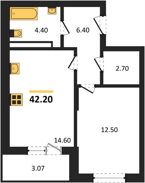 Фото №1: 1-комнатная квартира 42 м² - Берёзовый, Прикубанский внутригородской округ, Прогресс, жилой комплекс Прогресс, мкр. жилой комплекс Нова Вита, ул. имени А.Н. Лодыгина, 6лит11