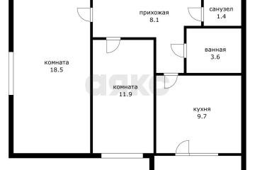 Фото №1: 2-комнатная квартира <span class="whitespace-nowrap">53 м²</span>, <span class="whitespace-nowrap">5/5 эт.</span> - Берёзовый, мкр. Витаминкомбинат, ул. 2-я Целиноградская, 26
