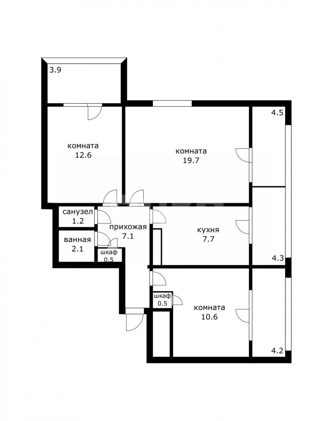 Фото №10: 3-комнатная квартира 81 м² - Сочи, Центральный, мкр. Заречный, ул. Абрикосовая, 14