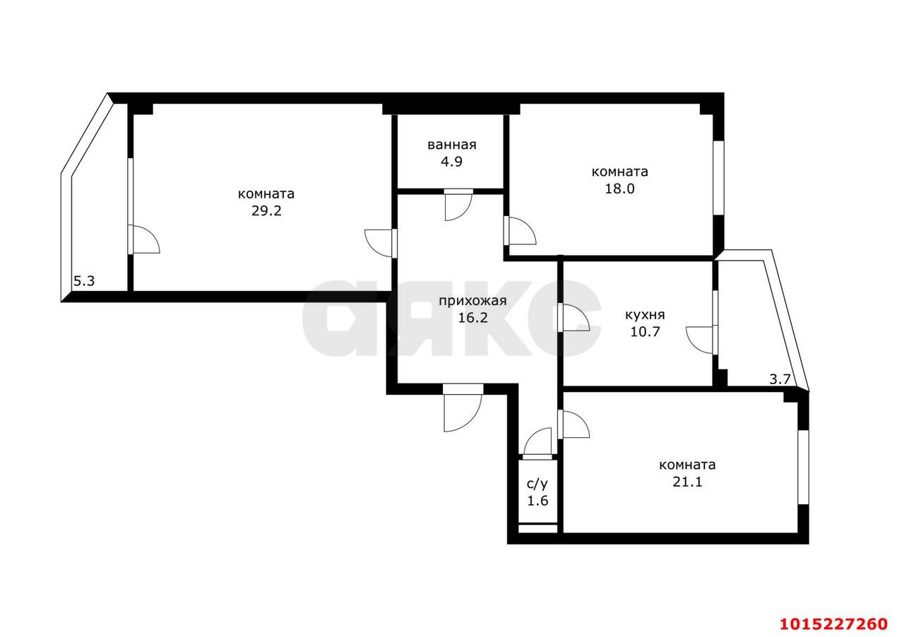 Фото №1: 3-комнатная квартира 103 м² - Краснодар, ул. Карасунская набережная, 99