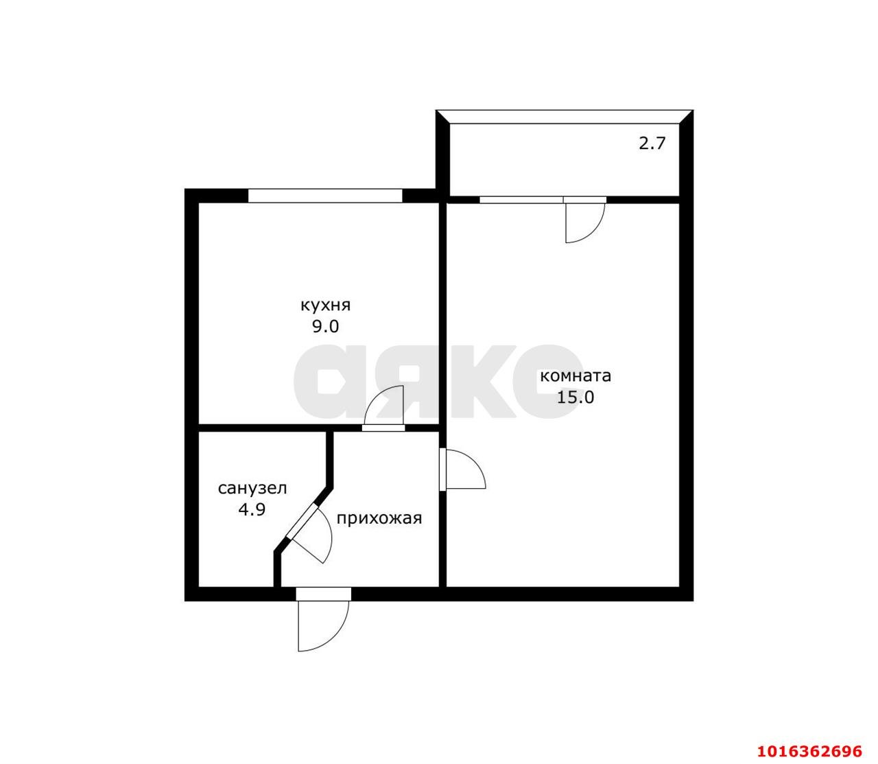 Фото №15: 1-комнатная квартира 32 м² - Краснодар, Карасунский внутригородской округ, мкр. Черёмушки, ул. Селезнёва, 84