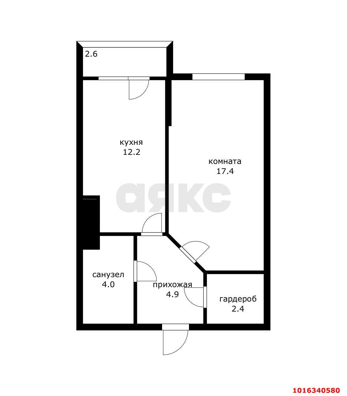 Фото №15: 1-комнатная квартира 44 м² - Краснодар, Завод Радиоизмерительных Приборов, Прикубанский внутригородской округ, имени Петра Метальникова, жилой комплекс Лучезарный, мкр. Музыкальный, ул. имени Сергея Есенина, 131