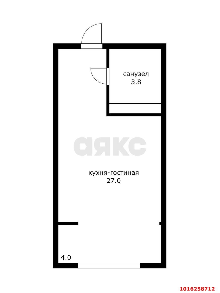 Фото №9: Студия 27 м² - Краснодар, Прикубанский внутригородской округ, Завод Радиоизмерительных Приборов, имени Петра Метальникова, мкр. жилой комплекс Любимый Дом, ул. Московская, 137