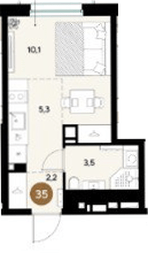 Фото №1: Студия 21 м² - Краснодар, мкр. Прикубанский внутригородской округ